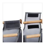 Cos de rufe, 2 compartimente si raft superior, din bambus/poliester/bumbac, natural/gri, 73 x 36,5 x 33 cm - imagine 4