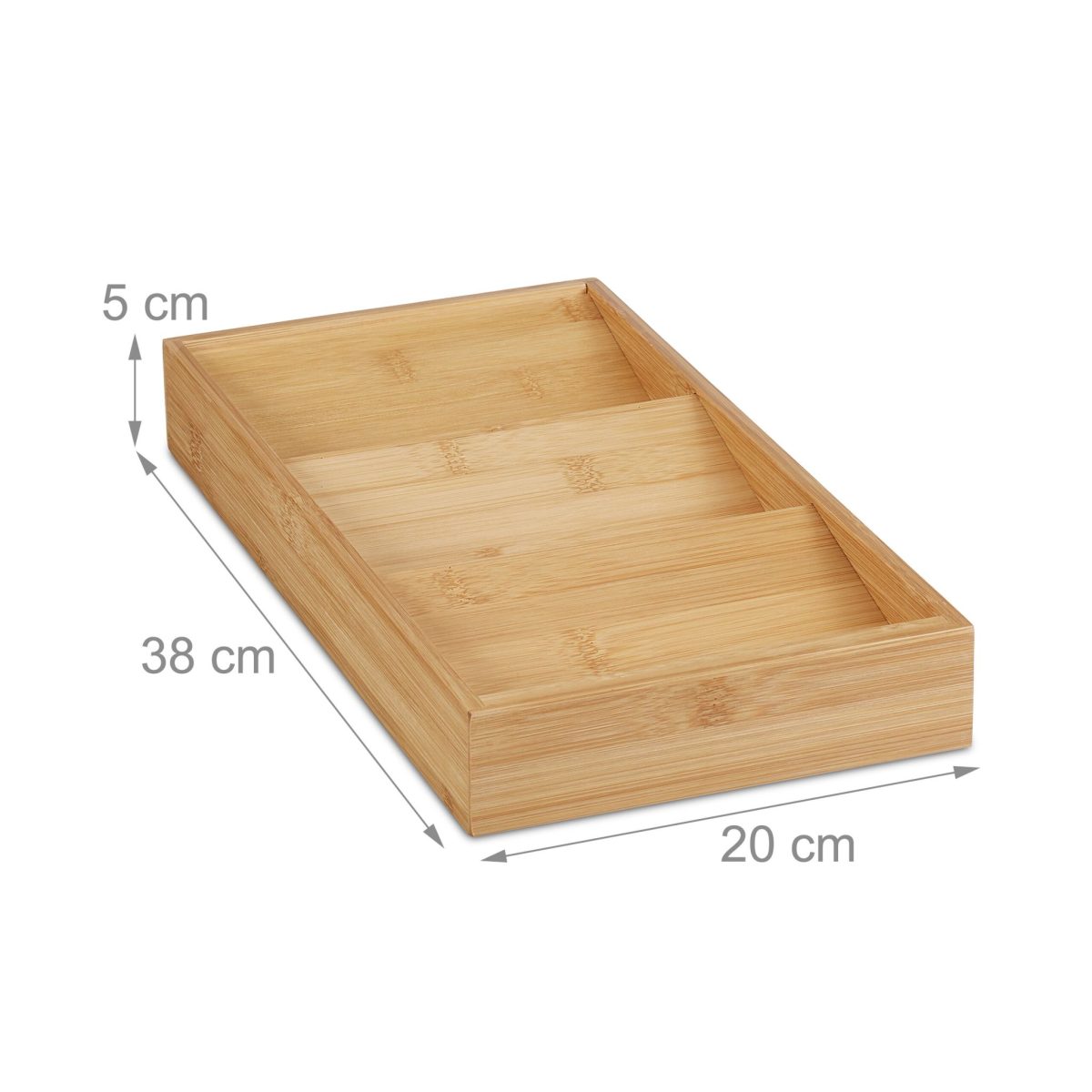 Set 2 suport pentru condimente, din bambus, pentru sertar, 5 x 20 x 38 cm, maro - imagine 4