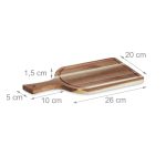 Tocator de bucatarie, din lemn, cu maner, 1,5 x 37 x 20 cm - imagine 4