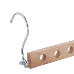 Umeras cu econsomisire spatiu, set de 5, din lemn de lotus/aluminiu, natural/argintiu, 10 x 31 x 5 cm - imagine 4