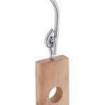 Umeras cu econsomisire spatiu, set de 5, din lemn de lotus/aluminiu, natural/argintiu, 10 x 31 x 5 cm - imagine 3