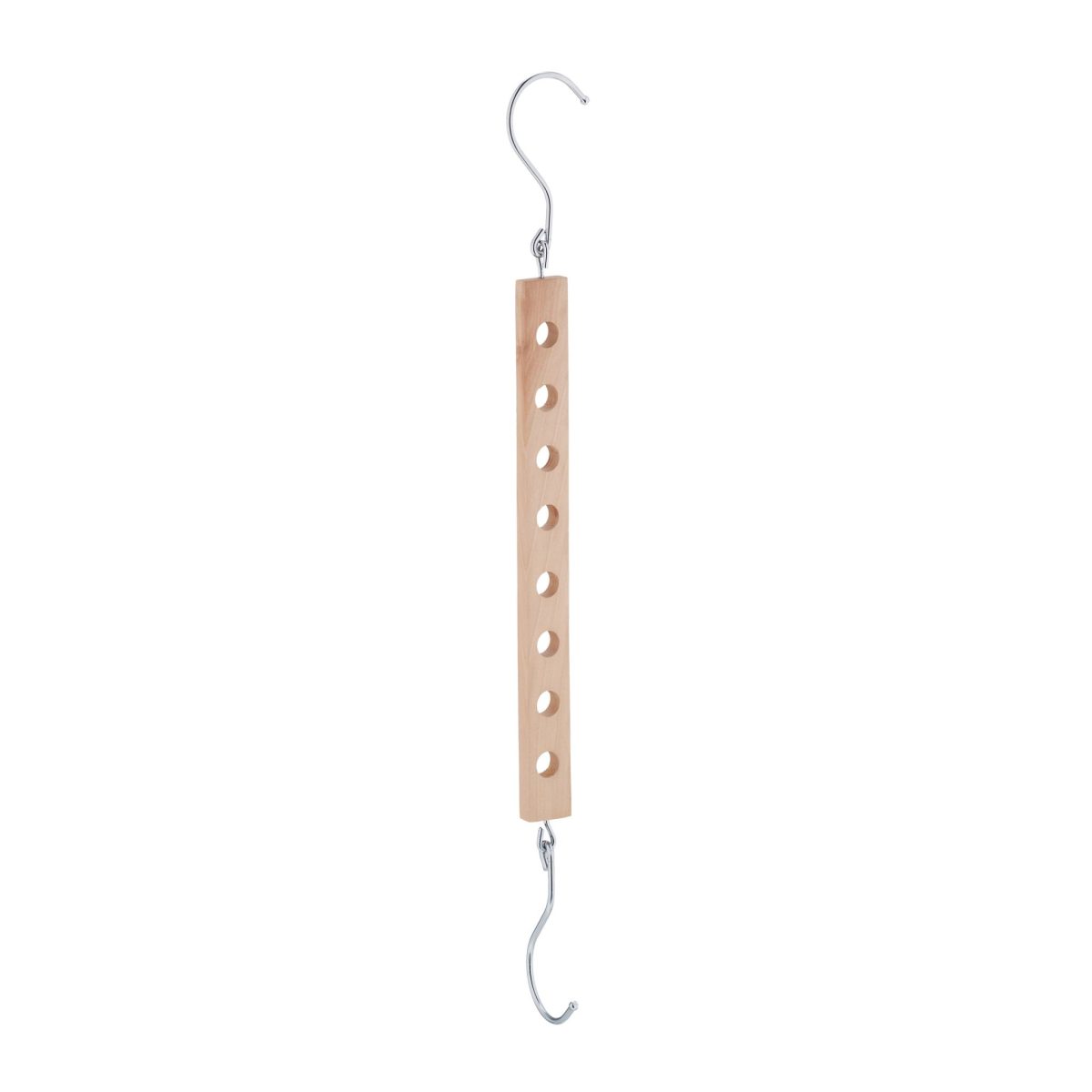 Umeras cu econsomisire spatiu, set de 5, din lemn de lotus/aluminiu, natural/argintiu, 10 x 31 x 5 cm - imagine 2