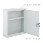 Dulap pentru medicamente, 2 etaje, alb/verde, 36 x 31,5 x 10 cm - imagine 7