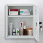 Dulap pentru medicamente, 2 etaje, alb/verde, 36 x 31,5 x 10 cm - imagine 8