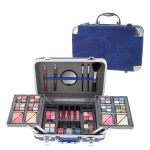 Trusa de Machiaj "Traveller Blue Vanity Styles" 87 piese + geanta aluminiu, VEGAN