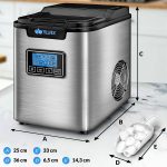 Masina de cuburi de gheata, capacitate de fabricare a ghetii 10-14 kg/24h, otel inoxidabil, timp de productie 7 minute, rezervor 2,2 L, display LCD - imagine 3