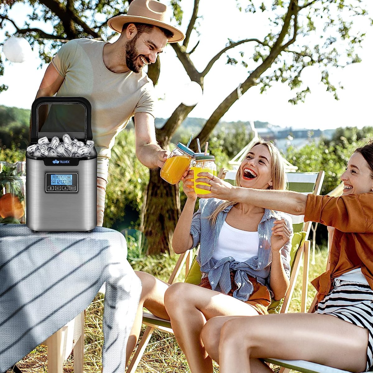 Masina de cuburi de gheata, capacitate de fabricare a ghetii 10-14 kg/24h, otel inoxidabil, timp de productie 7 minute, rezervor 2,2 L, display LCD - imagine 5