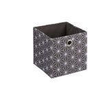 Cutie depozitare, set de 2 bucati, din poliester/in/carton, gri/alb,  30,5 x 30 x 30 cm