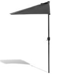 Umbrela terasa/gradina semicirculara, protectie UV 50+, acoperire hidrofuga, manivela practica, 230 cm x Ø 270 cm, gri antracit - imagine 3
