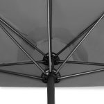 Umbrela terasa/gradina semicirculara, protectie UV 50+, acoperire hidrofuga, manivela practica, 230 cm x Ø 270 cm, gri antracit - imagine 6