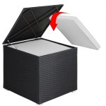 Cutie/lada de depozitare, pentru gradina/terasa, poliratan, 75 x 75 x 70 cm, negru - imagine 8