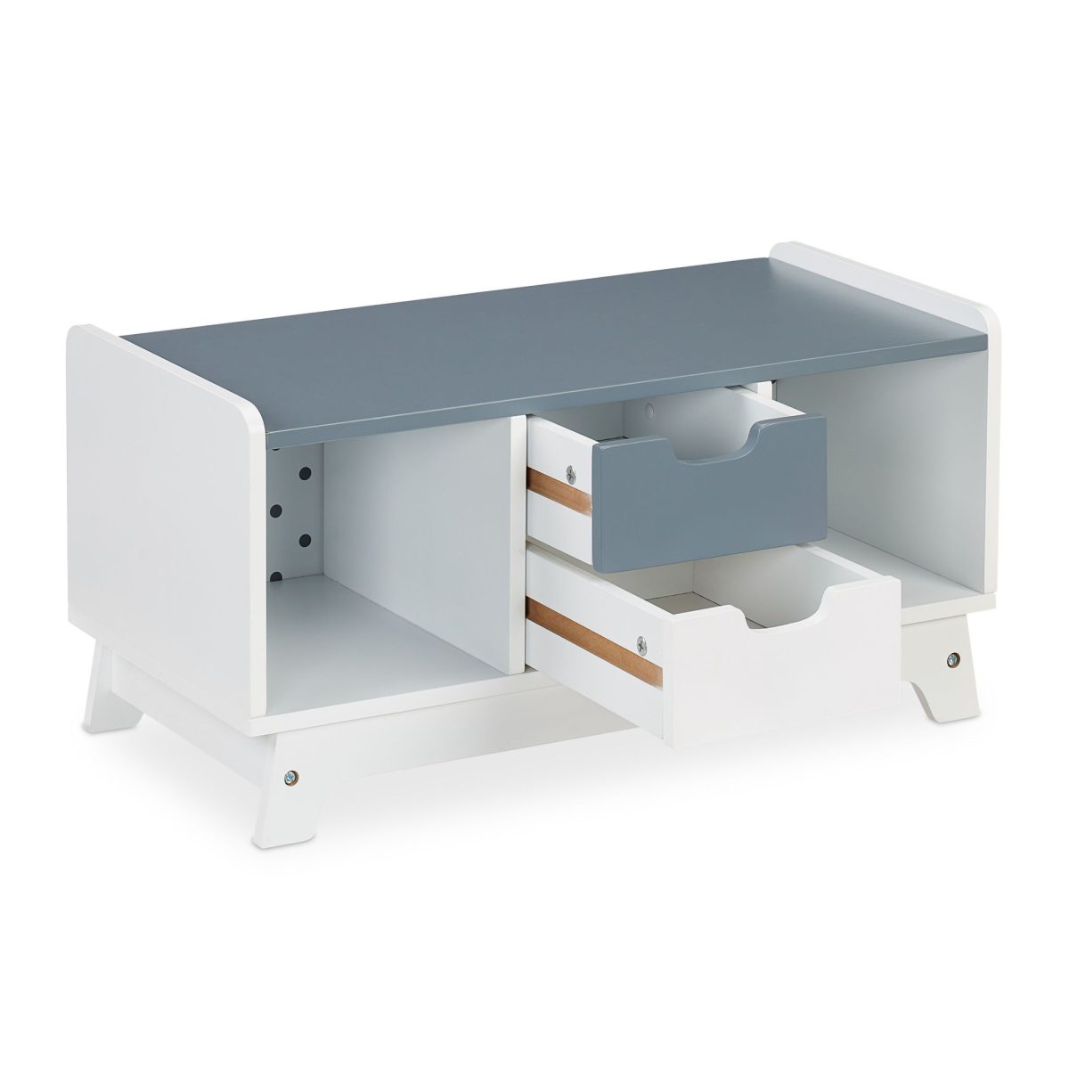 Dulap pentru copii, 4 compartimente, alb/gri,  din MDF, 30 x 60 x 30 cm - imagine 10
