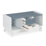 Dulap pentru copii, 4 compartimente, alb/gri,  din MDF, 30 x 60 x 30 cm - imagine 10