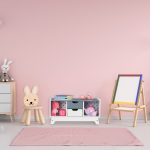 Dulap pentru copii, 4 compartimente, alb/gri,  din MDF, 30 x 60 x 30 cm - imagine 7