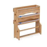 Raft pentru condimente, servetele si folii alimentare, din bambus, culoare naturala, 40 x 40 x 11,5 cm - imagine 5