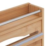 Raft pentru condimente, servetele si folii alimentare, din bambus, culoare naturala, 40 x 40 x 11,5 cm - imagine 9