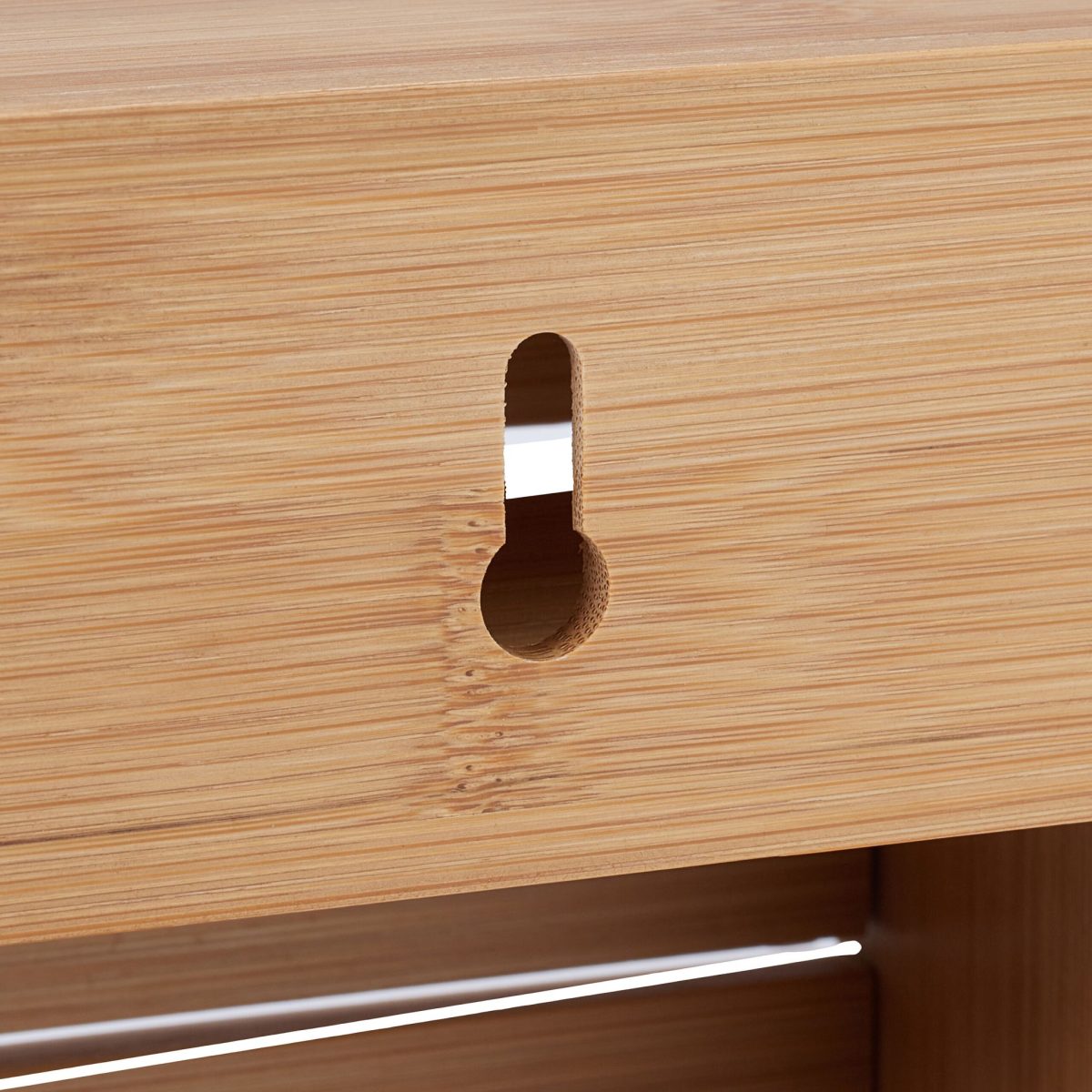 Organizator si dispenser 3 in 1 pentru folii de bucatarie, pentru perete sau sertar, bambus, maro, 23,5 x 39 x 9 cm - imagine 7