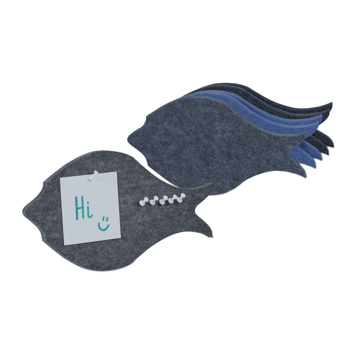 Placi decorative, pestisori, 6 bucati, gri/antracit/albastru, 16 x 30 x 0,9 cm - imagine 2