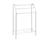 Suport pentru prosoape cu 3 rafturi, din otel, argintiu,  83,5 x 57,5 ​​x 25,5 cm - imagine 5