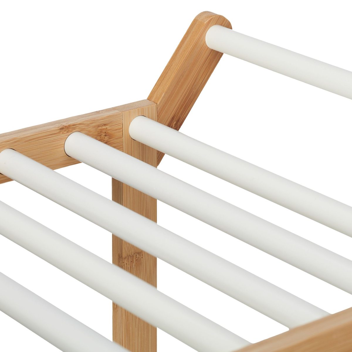 Raft baie, cu 3 polite si suport prosoape, din bambus, 85 x 41,5 x 30 cm, natur - imagine 6