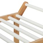 Raft baie, cu 3 polite si suport prosoape, din bambus, 85 x 41,5 x 30 cm, natur - imagine 6