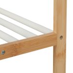 Raft baie, cu 3 polite si suport prosoape, din bambus, 85 x 41,5 x 30 cm, natur - imagine 7