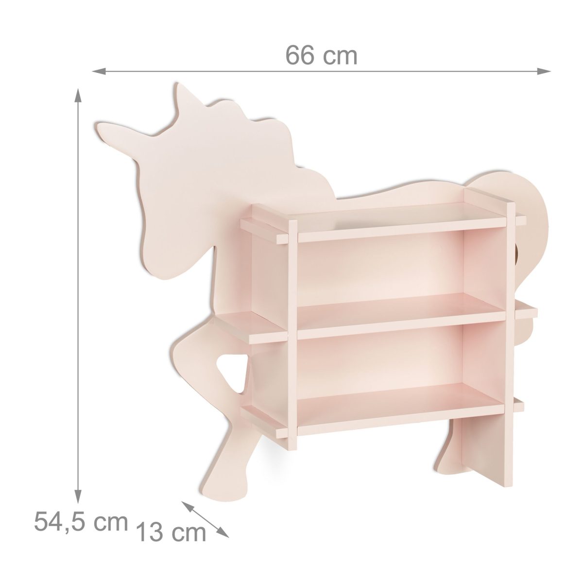 Raft pentru copii, design unicorn, cu 2 compartimente, roz, 54,5 x 66 x 13 cm - imagine 6