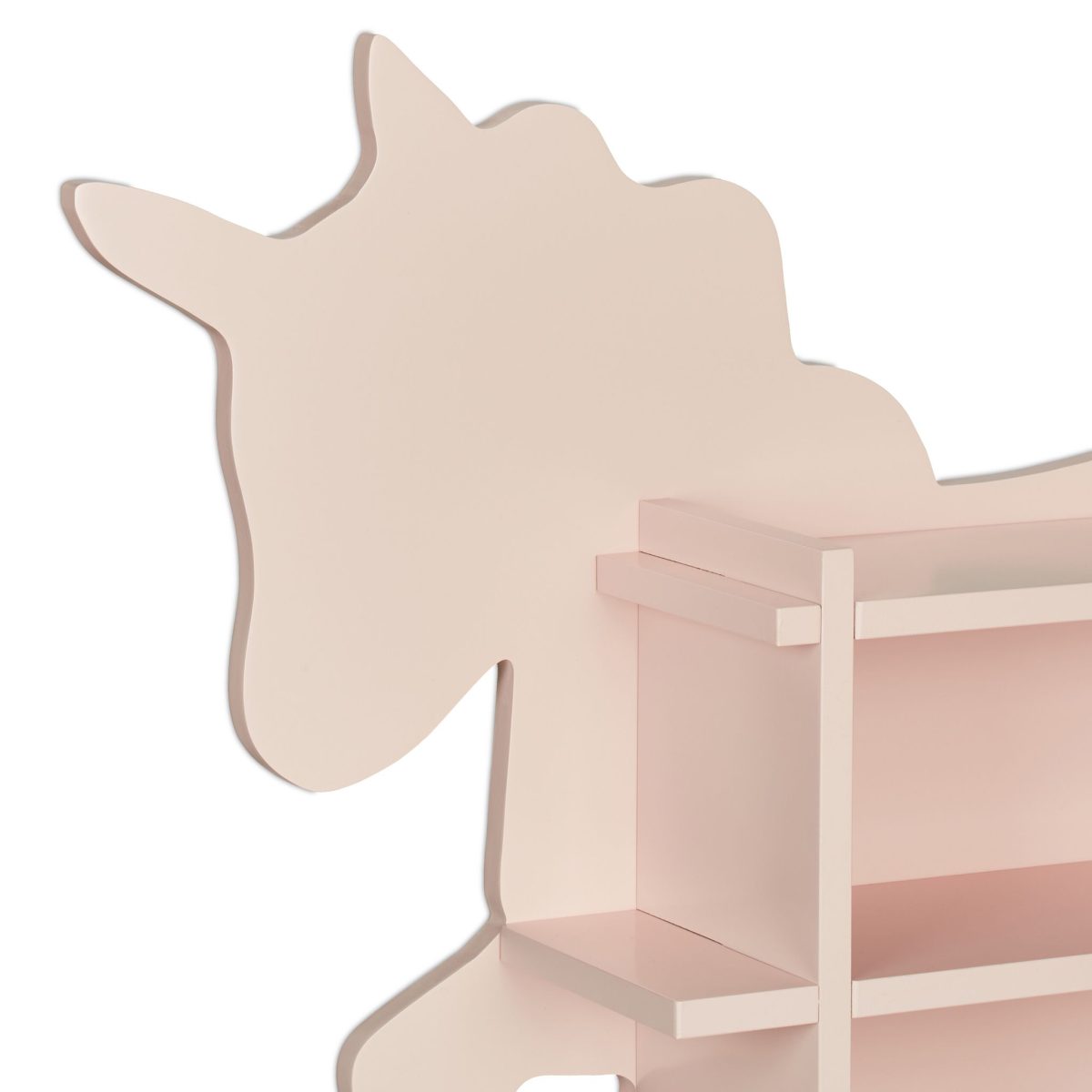 Raft pentru copii, design unicorn, cu 2 compartimente, roz, 54,5 x 66 x 13 cm - imagine 3