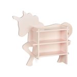Raft pentru copii, design unicorn, cu 2 compartimente, roz, 54,5 x 66 x 13 cm - imagine 2