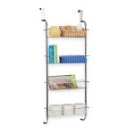 Raft suspendat, cu carlige, 4 compartimente, cromat, 112 x 45 x 23 cm