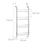 Raft suspendat, cu carlige, 4 compartimente, cromat, 112 x 45 x 23 cm - imagine 5