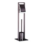 Suport hartie igienica cu perie de toaleta, metal, bronz/negru, 72 x 19 x 19 cm