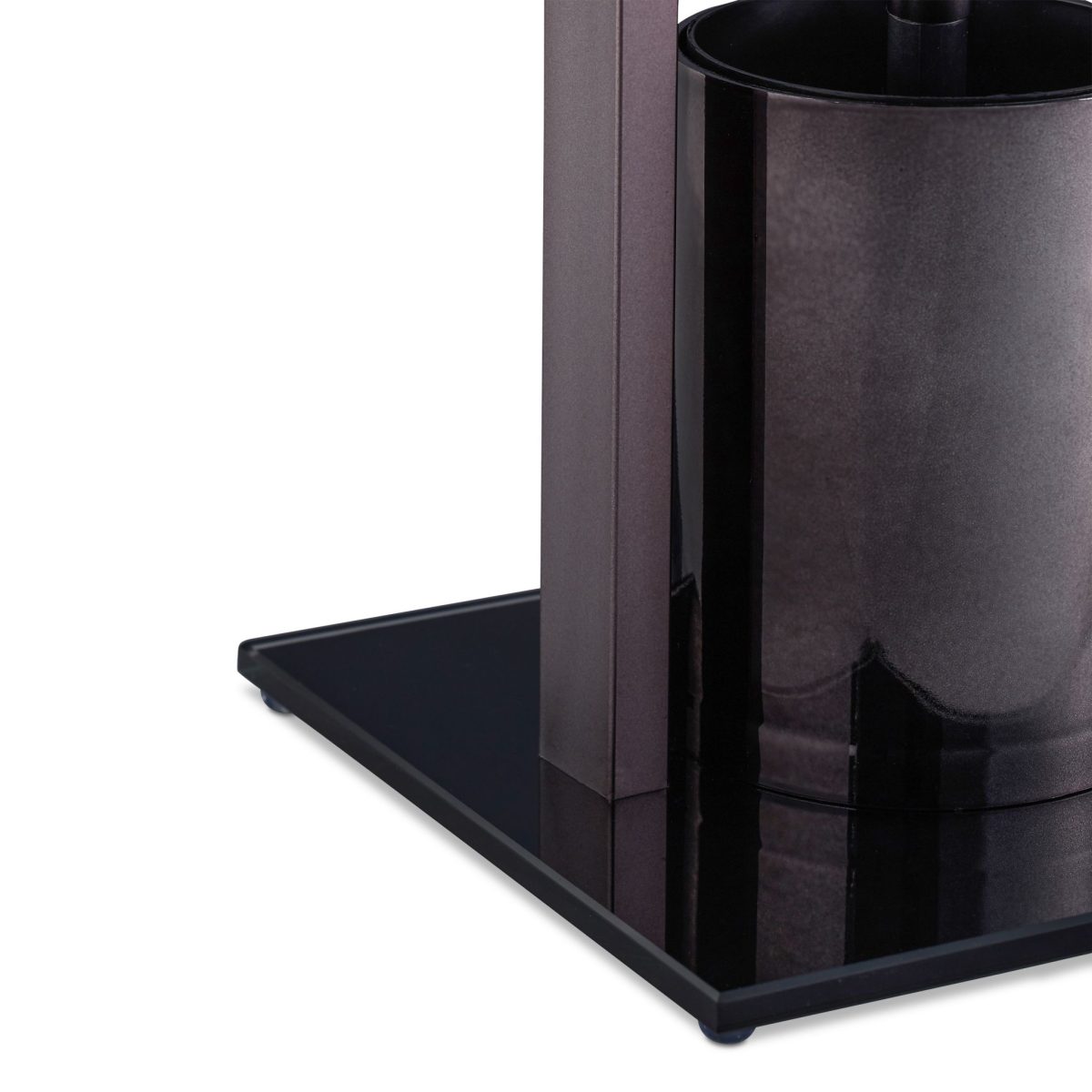 Suport hartie igienica cu perie de toaleta, metal, bronz/negru, 72 x 19 x 19 cm - imagine 7