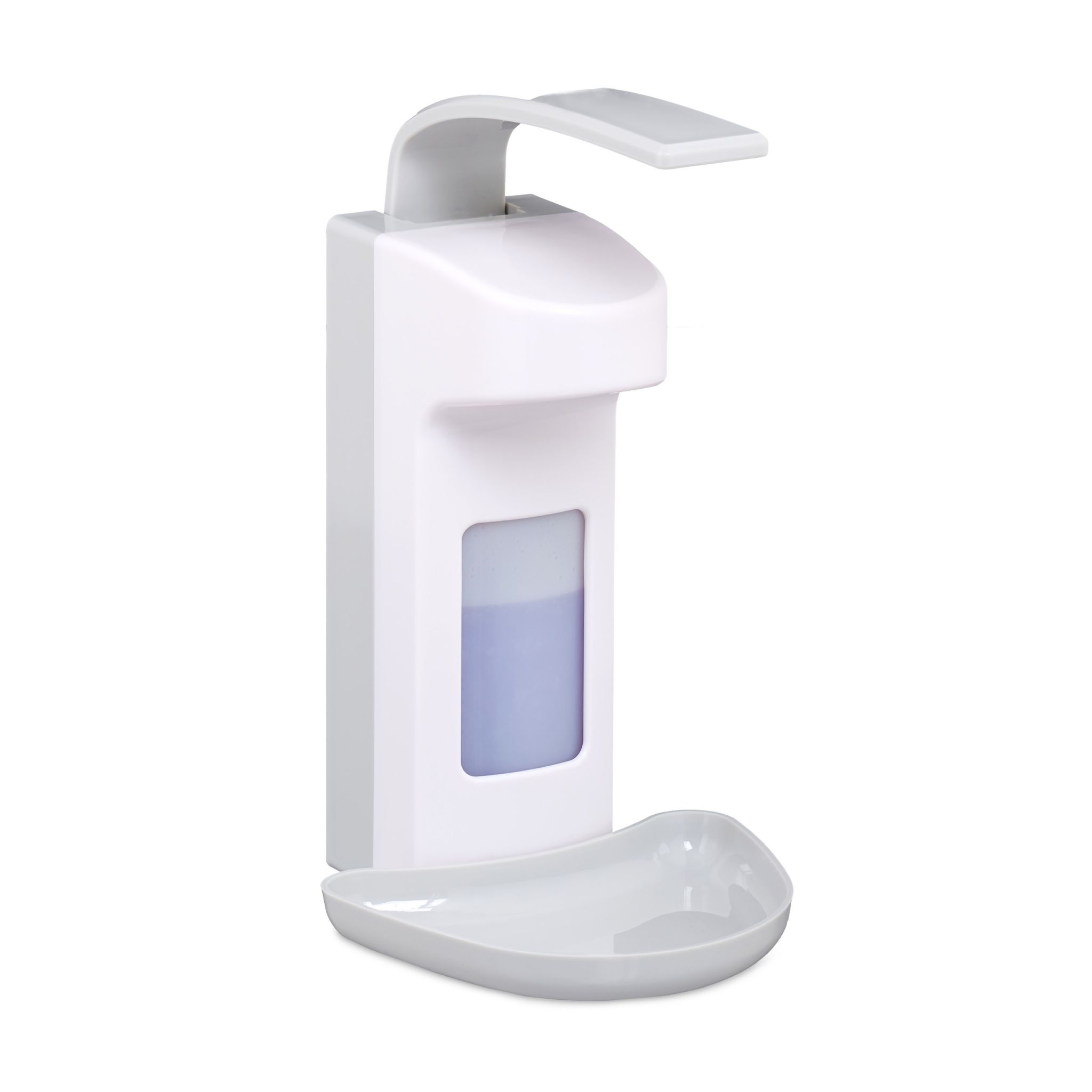 Dozator pentru gel dezinfectant/sapun, manual, capacitate 500 ml, montare pe perete, 29 x 16 x 18 cm