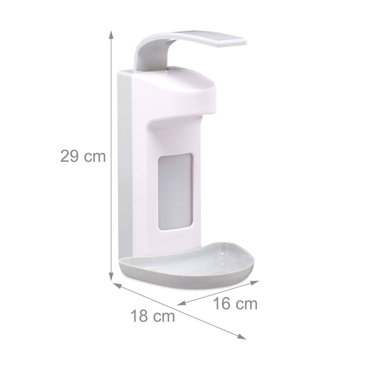 Dozator pentru gel dezinfectant/sapun, manual, capacitate 500 ml, montare pe perete, 29 x 16 x 18 cm - imagine 5