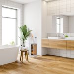 Dulap de baie cu 3 compartimente, raft flexibil, usa magnetica, alb/maro, MDF, 96,5 x 30 x 30 cm - imagine 2