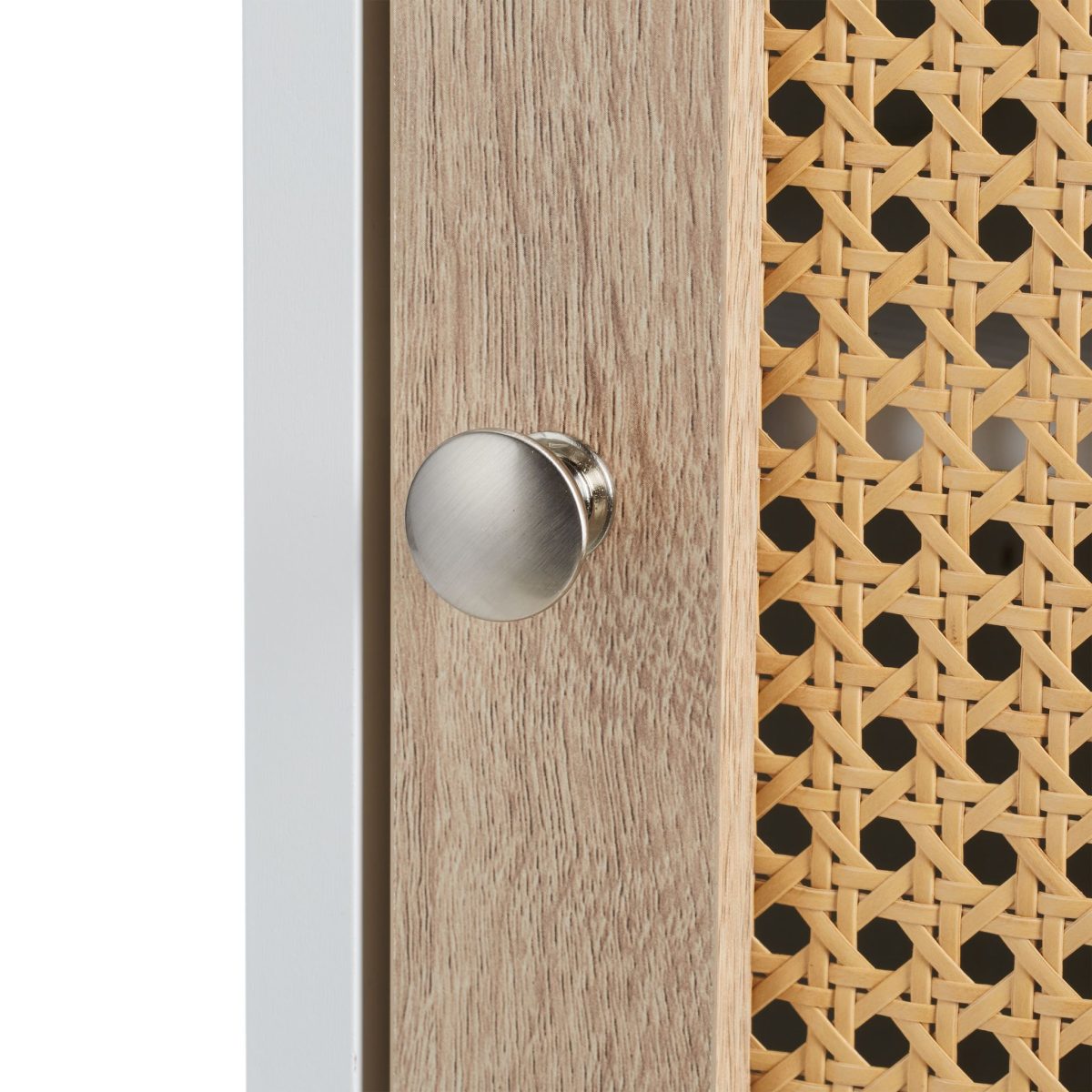 Dulap de baie cu 3 compartimente, raft flexibil, usa magnetica, alb/maro, MDF, 96,5 x 30 x 30 cm - imagine 6
