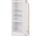 Dulap de baie cu suport pentru hartie igienica, inchidere magnetica, MDF/bambus, 75,5 x 18,5 x 18,5 cm - imagine 6
