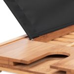 Suport extensibil cada, spatiu pentru tableta/carte, pahar si alte accesorii de baie, din bambus, 16,5 x 105 x 23,5 cm - imagine 8