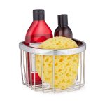Etajera baie/ bucatarie, multifunctional, otel, 11,5 x 16 x 16 cm, argintiu