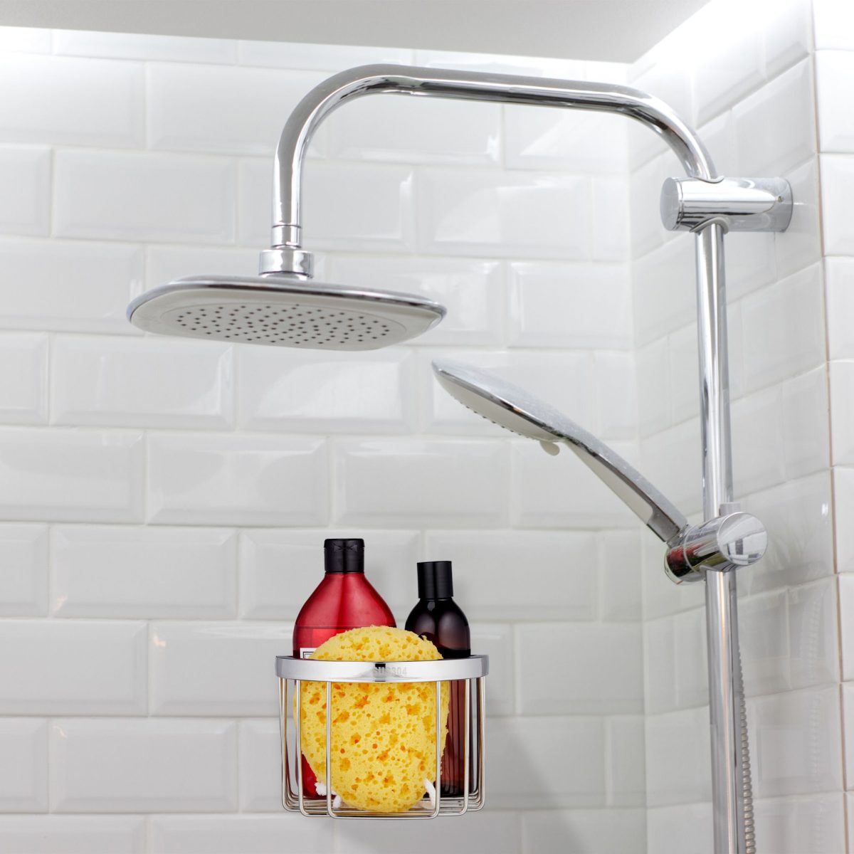 Etajera baie/ bucatarie, multifunctional, otel, 11,5 x 16 x 16 cm, argintiu - imagine 2
