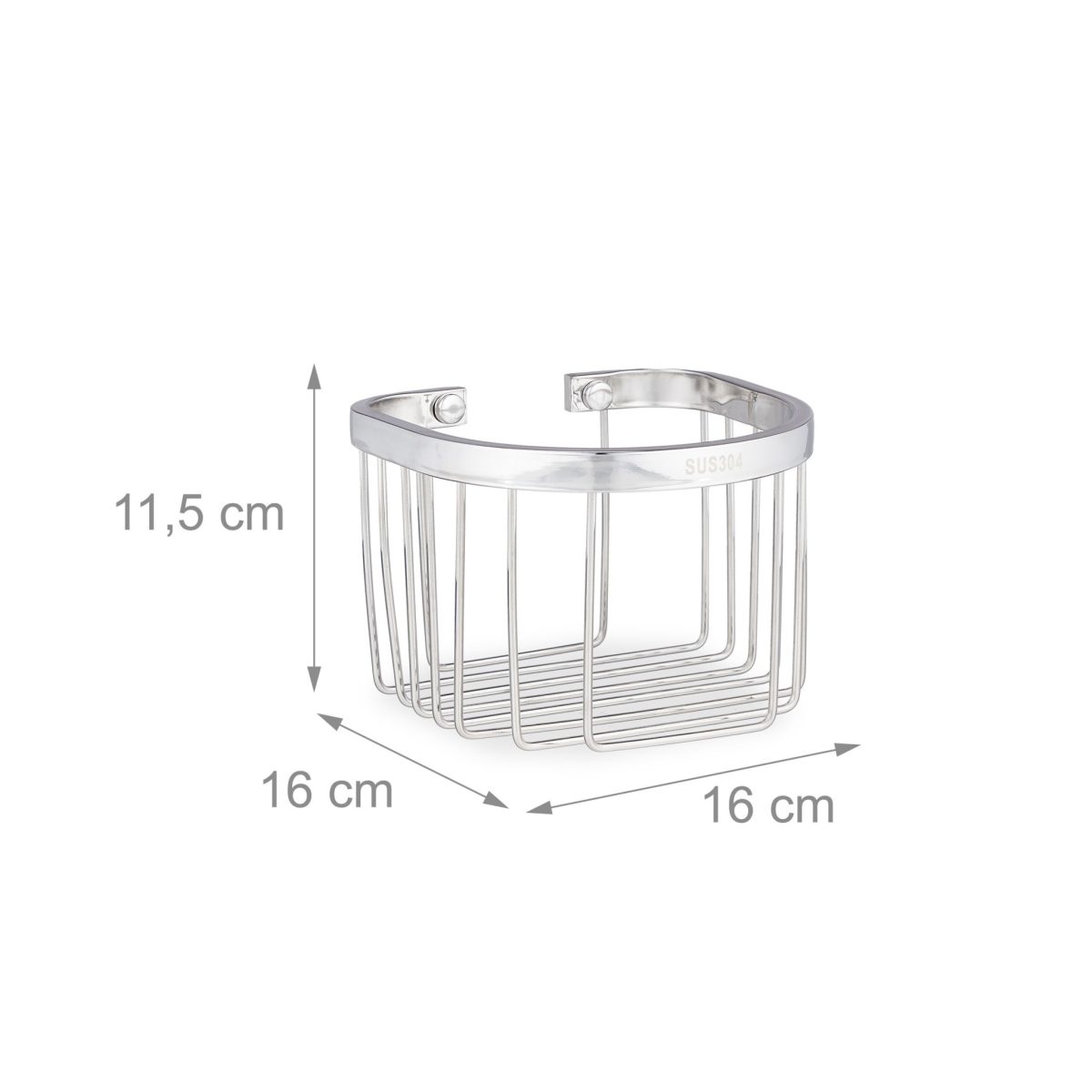 Etajera baie/ bucatarie, multifunctional, otel, 11,5 x 16 x 16 cm, argintiu - imagine 4