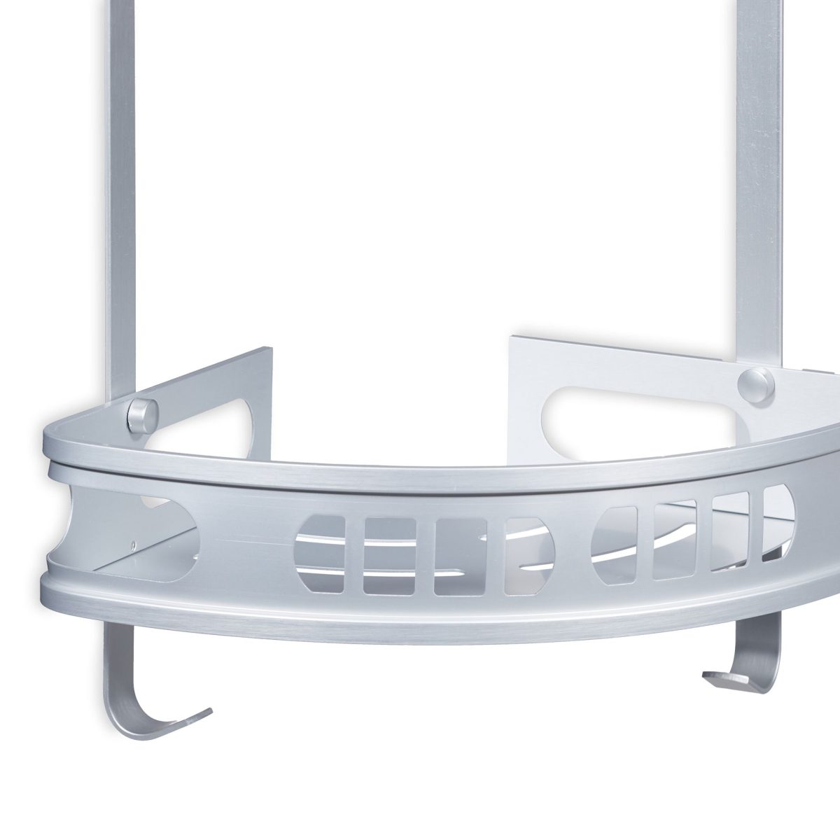 Raft de colt pentru baie cu 2 nivele, aluminiu, argintiu, 39 x 30 x 23 cm - imagine 4