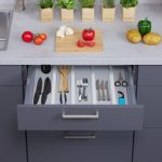 Set 4 x organizator reglabil pentru sertar, bambus/silicon, 6 x 1,5 cm, alb - imagine 7