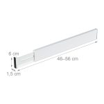 Set 4 x organizator reglabil pentru sertar, bambus/silicon, 6 x 1,5 cm, alb - imagine 5