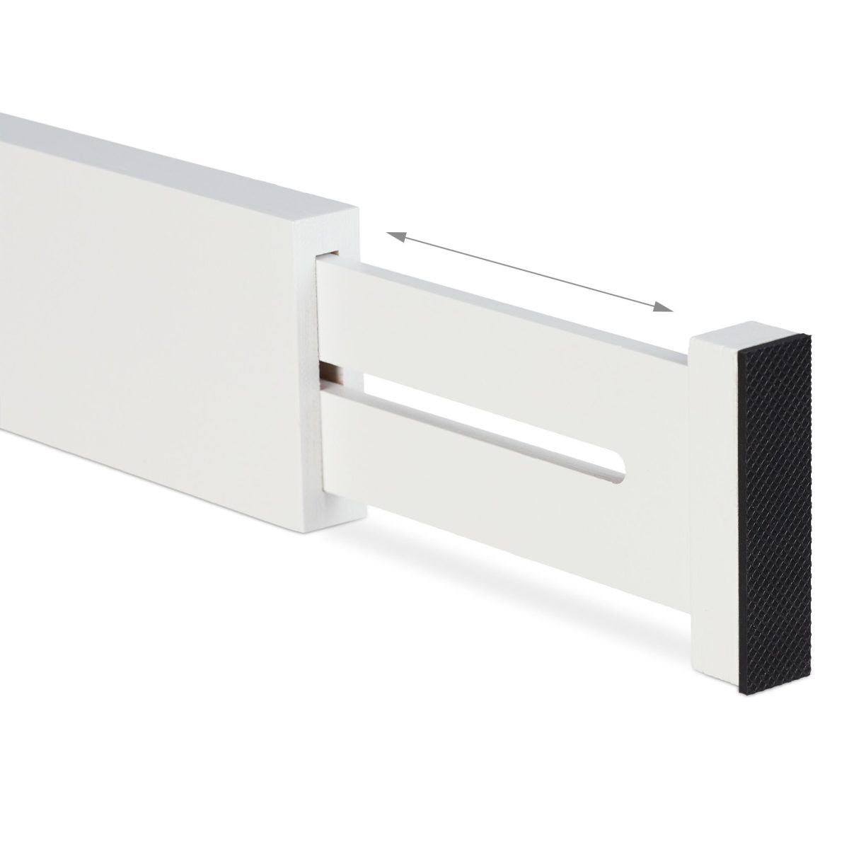 Set 4 x organizator reglabil pentru sertar, bambus/silicon, 6 x 1,5 cm, alb - imagine 3