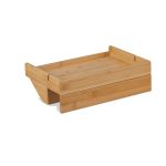 Raft suspendat pentru pat/noptiera, cu suport pentru tableta, greutate maxima de incarcare 7 kg, din bambus/fier, culoare naturala, 10 x 33 x 24 cm - imagine 5
