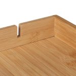 Raft suspendat pentru pat/noptiera, cu suport pentru tableta, greutate maxima de incarcare 7 kg, din bambus/fier, culoare naturala, 10 x 33 x 24 cm - imagine 8