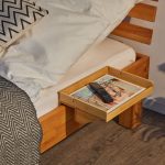Raft pentru pat/noptiera, cu suport pentru tableta, din bambus/fier, culoare naturala, 11 x 38 x 26 cm, greutate maxima de incarcare 7kg - imagine 8