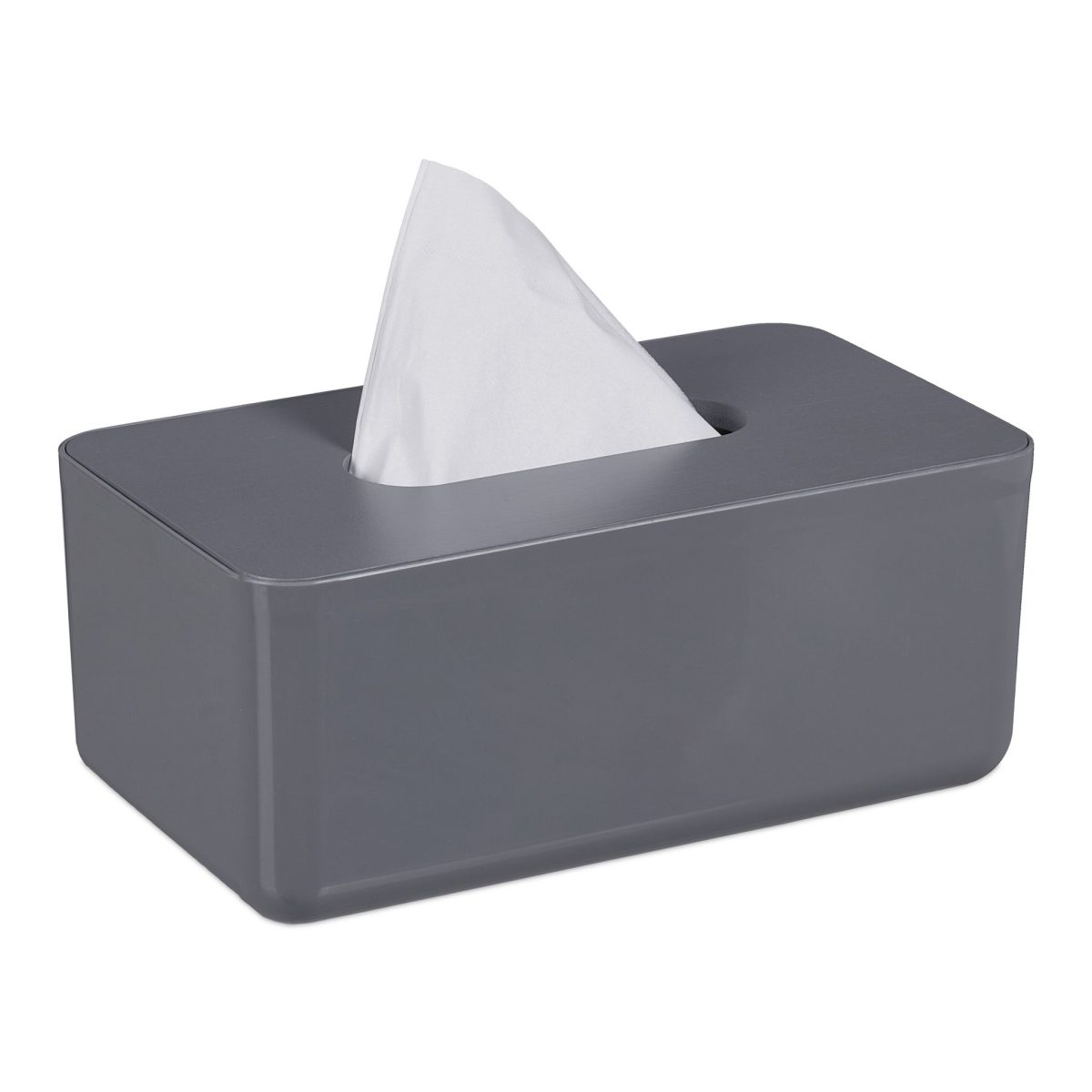 Cutie de servetele cu capac gri, din plastic/bambus, 10 x 23 x 13 cm, potrivita pentru baie si sufragerie - imagine 7